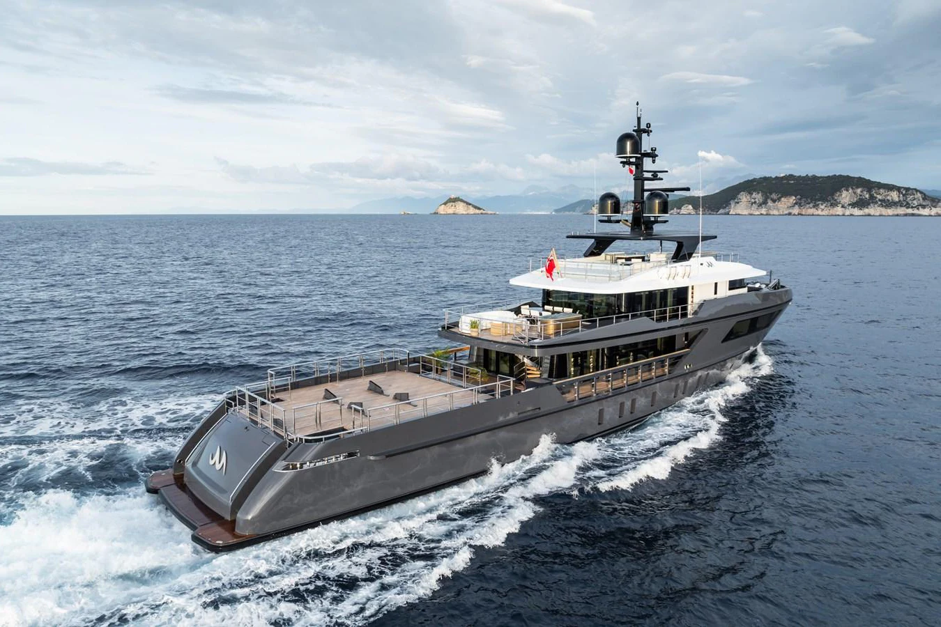 a ship on the water aboard M Yacht for Sale