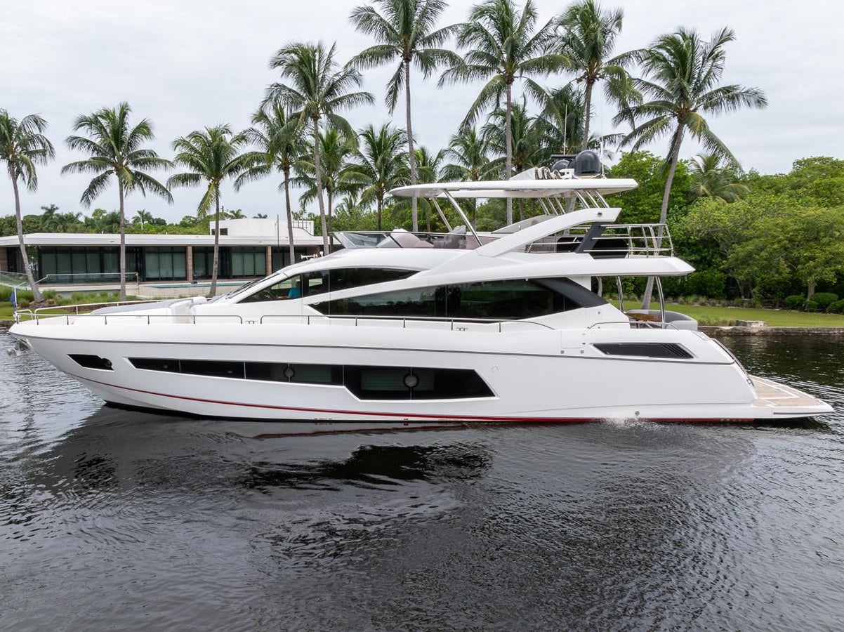 a boat on the water aboard 2018 SUNSEEKER 75 YACHT Yacht for Sale