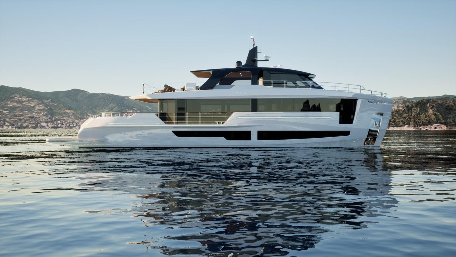a boat on the water aboard 2024 ALPHA CUSTOM YACHT SQUALO 100 Yacht for Sale