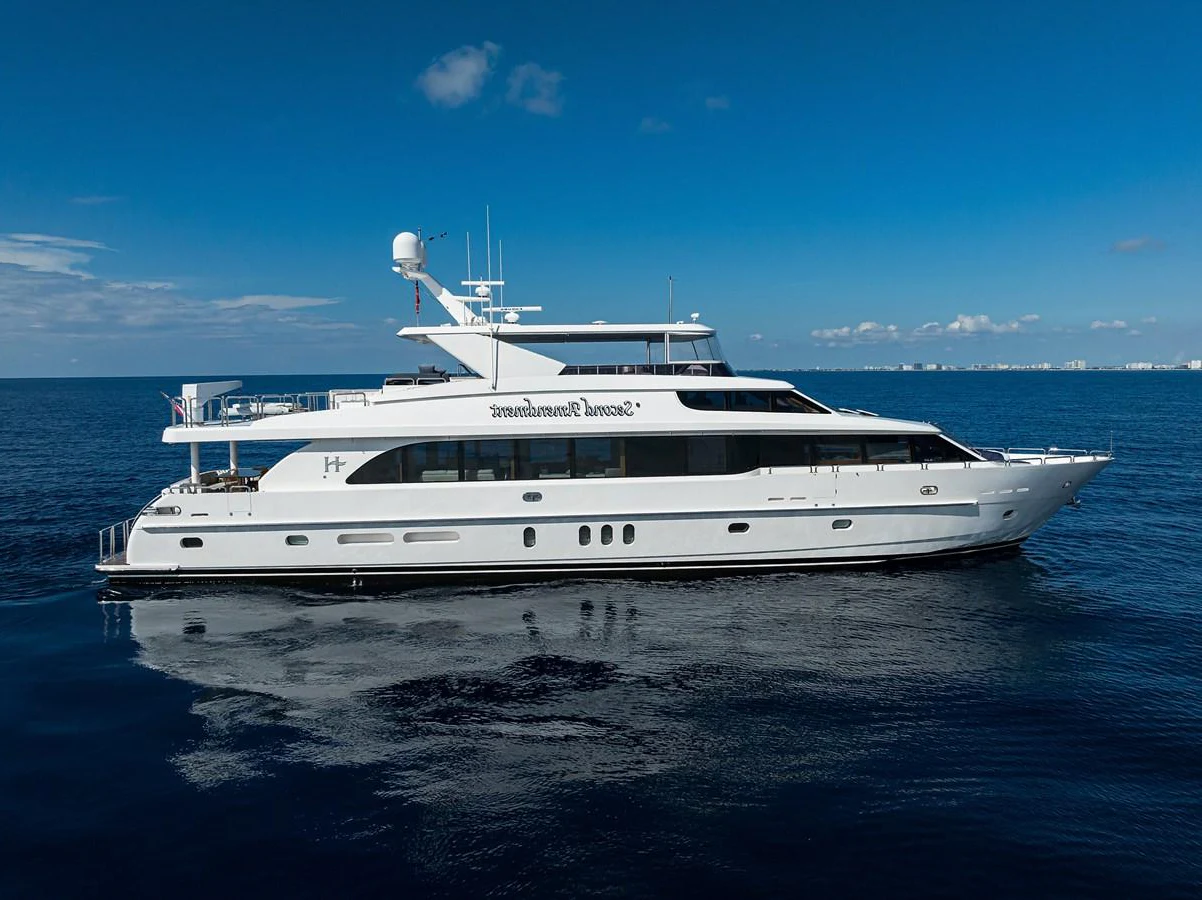 a white yacht in the water aboard SECOND AMENDMENT Yacht for Sale