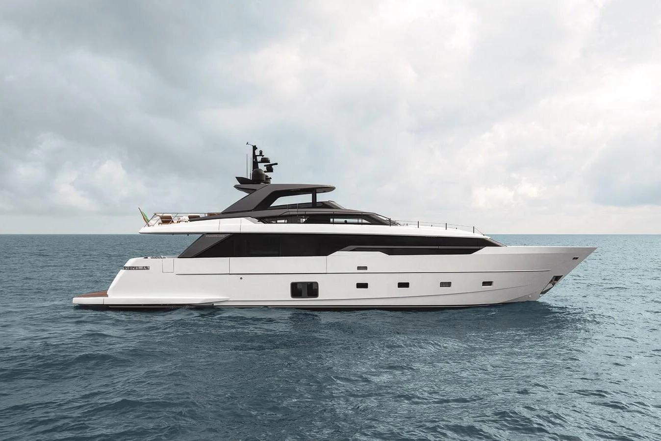a white yacht in the water aboard SANLORENZO SL96 ASYMMETRIC #894 Yacht for Sale