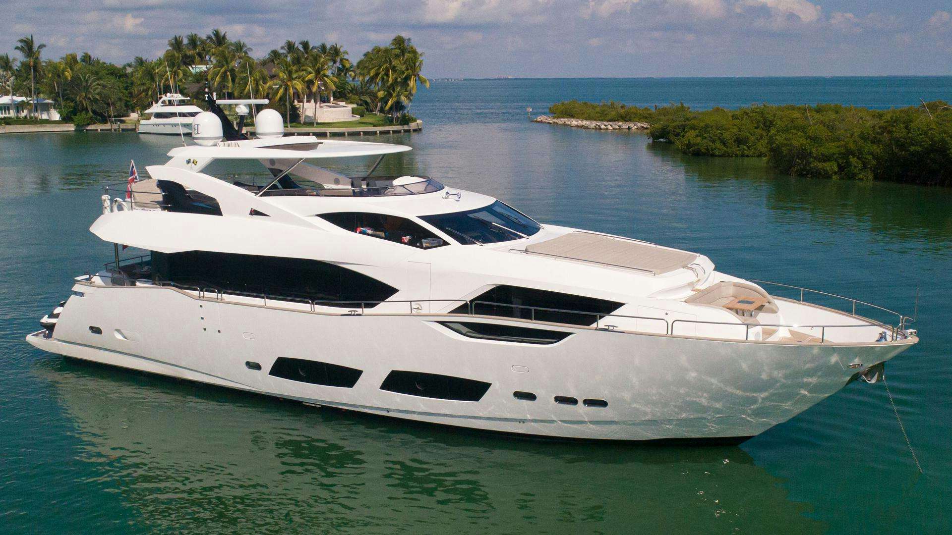 a white yacht in the water aboard PERSEVERANCE 3 Yacht for Sale