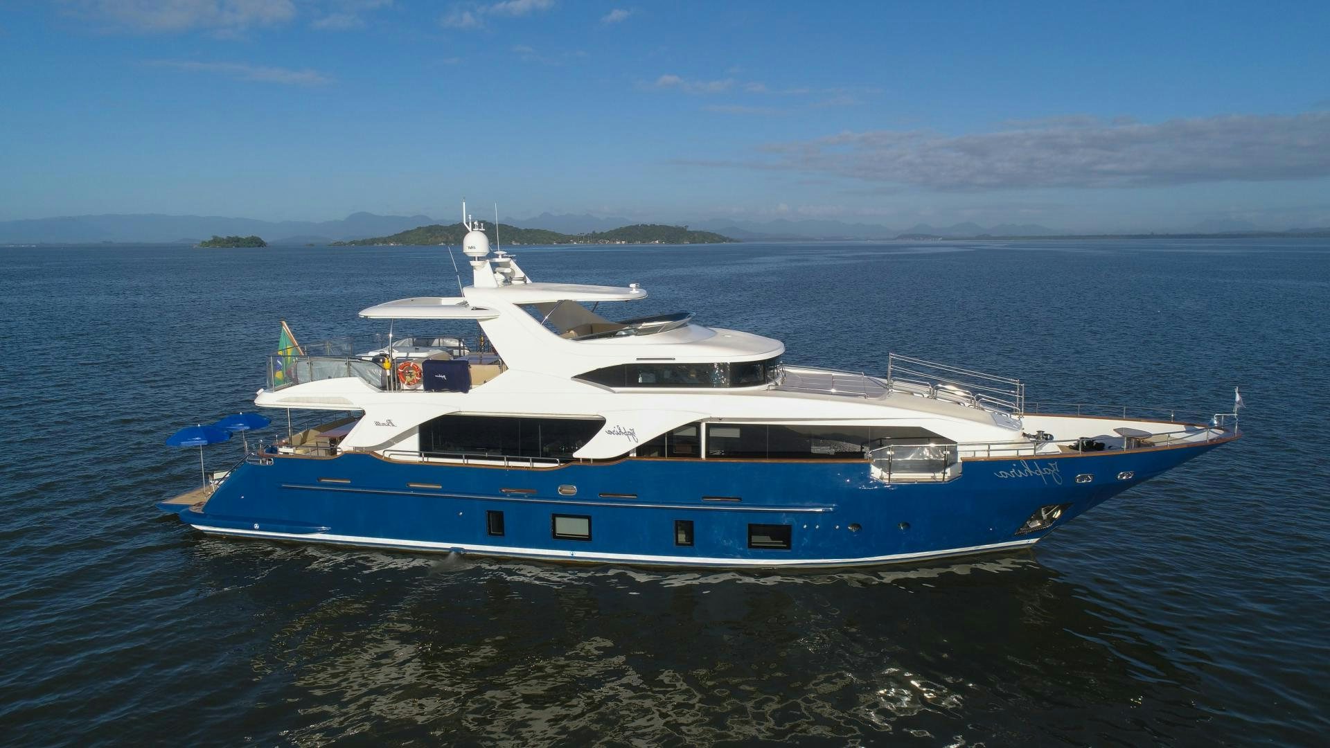 a large boat in the water aboard ZAPHIRA Yacht for Sale