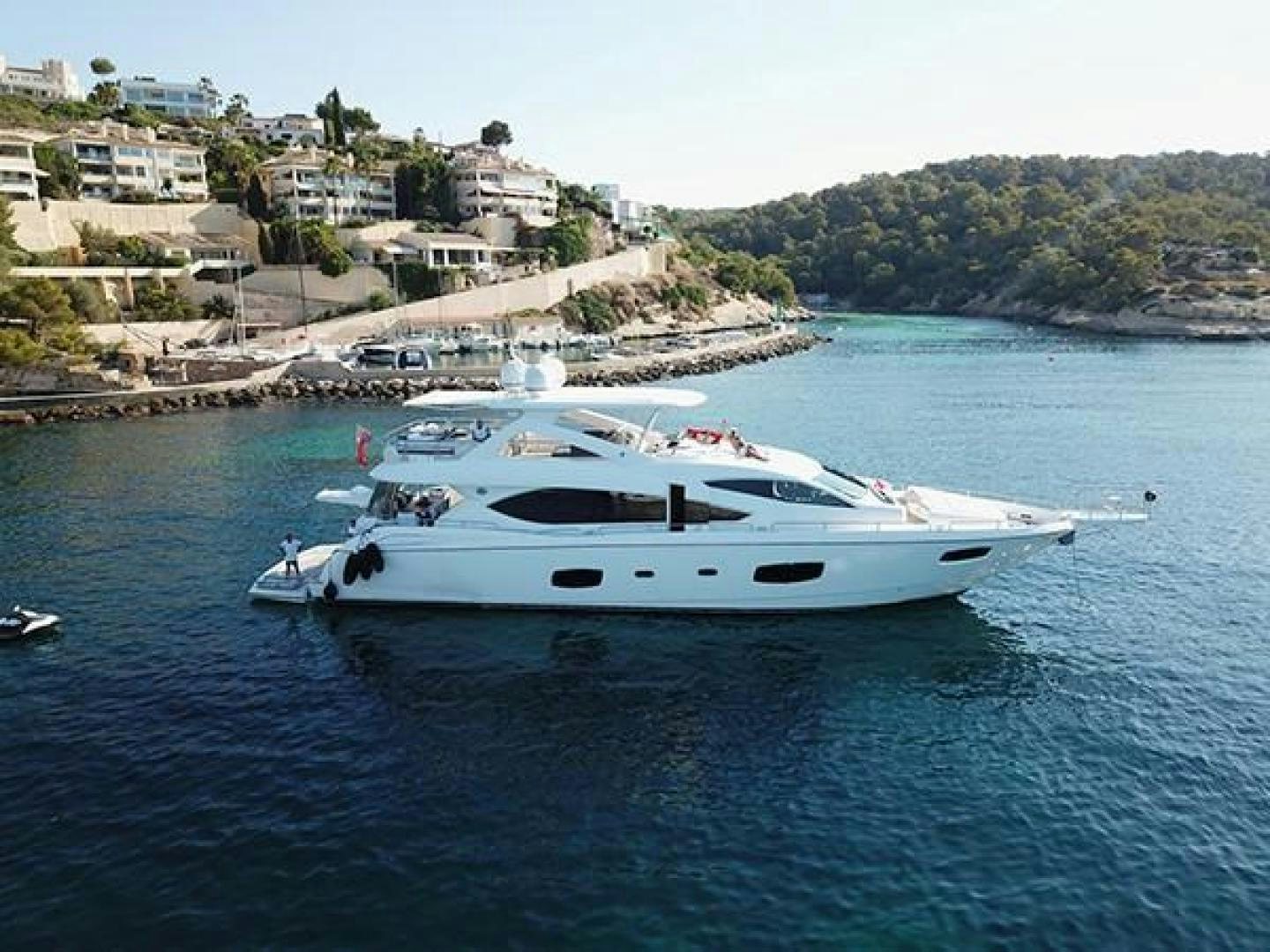a boat in the water aboard EXIMIUS Yacht for Sale