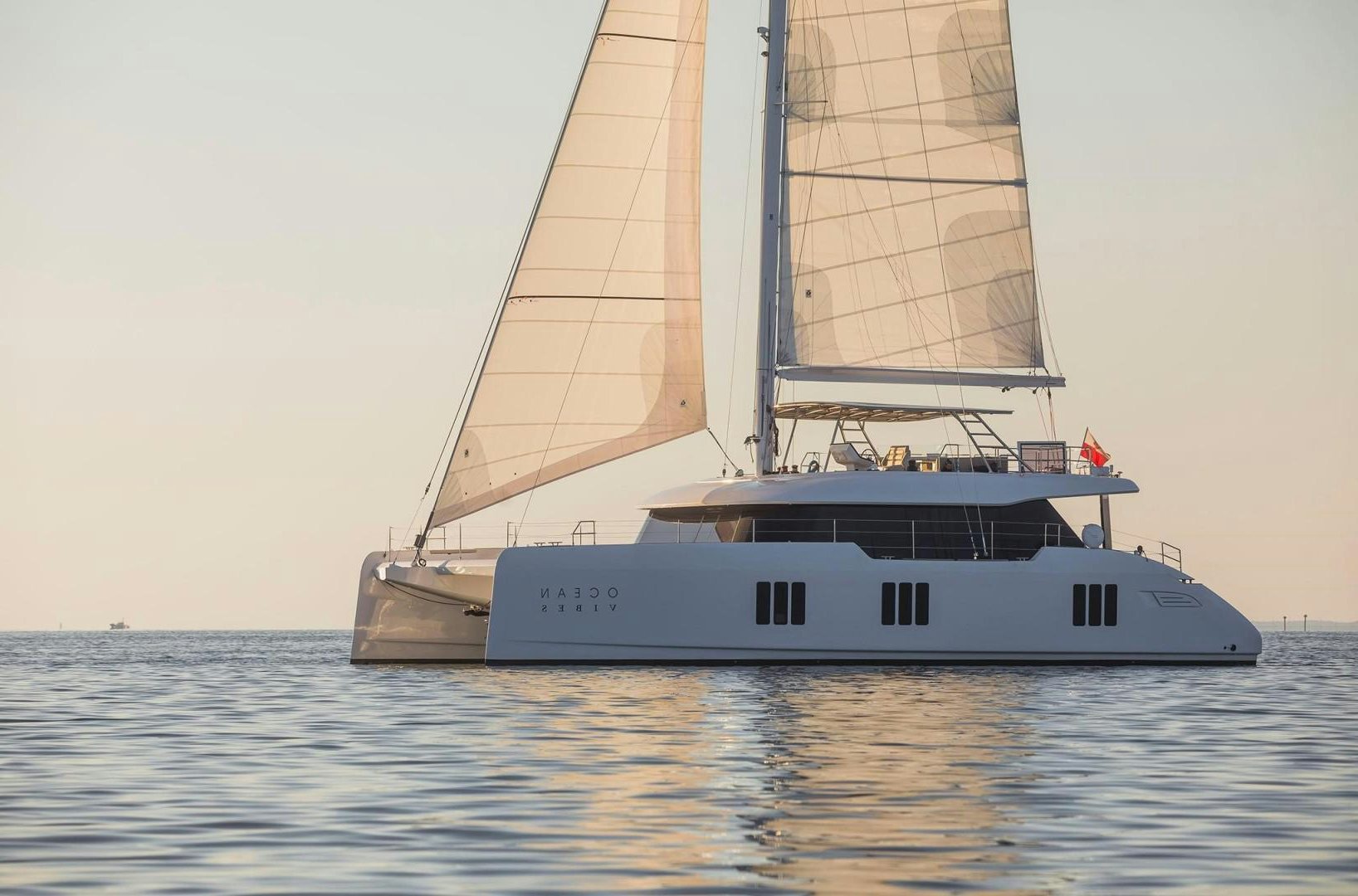 a boat on the water aboard OCEAN VIBES Yacht for Sale