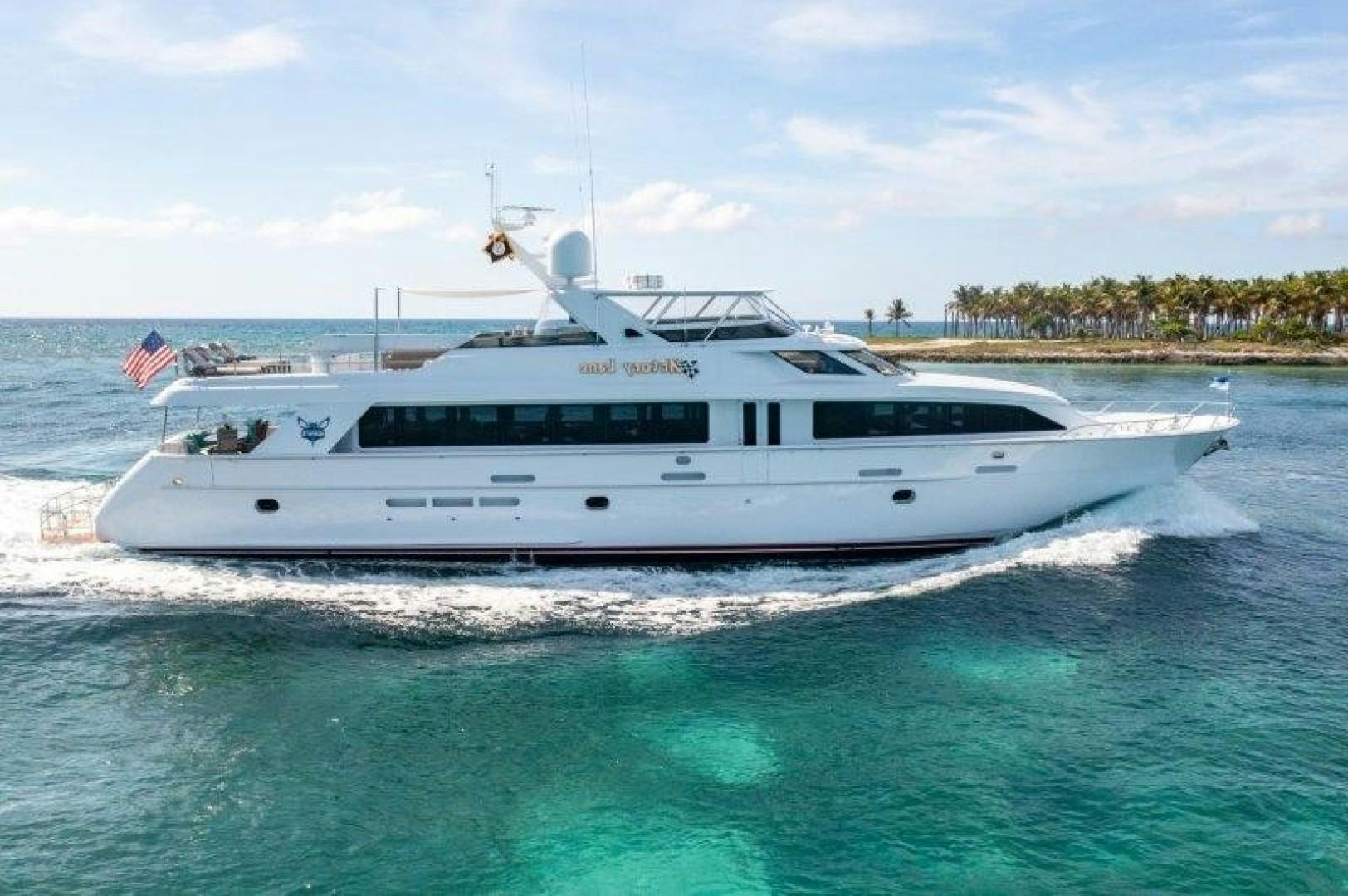 a white yacht in the water aboard CENTODUE Yacht for Sale