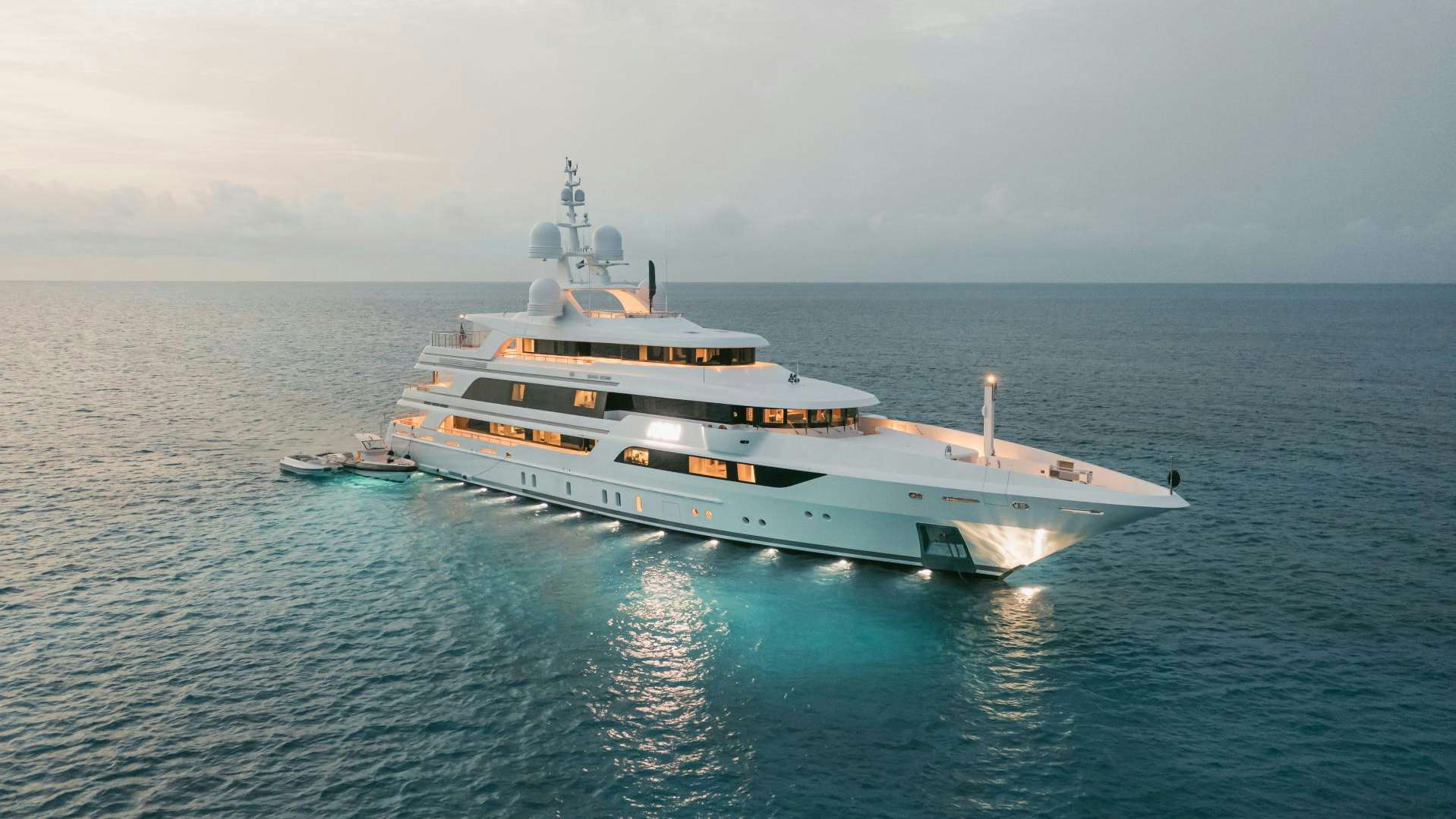 a large ship in the water aboard MOCA Yacht for Sale