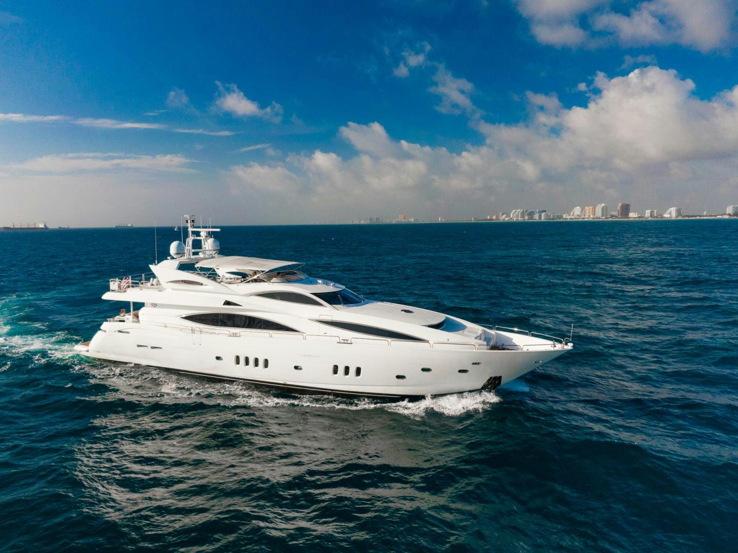 a white yacht in the water aboard DELFINO Yacht for Sale