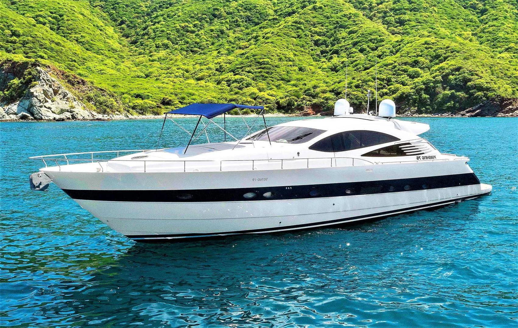 a white yacht in the water aboard DENISE Yacht for Sale