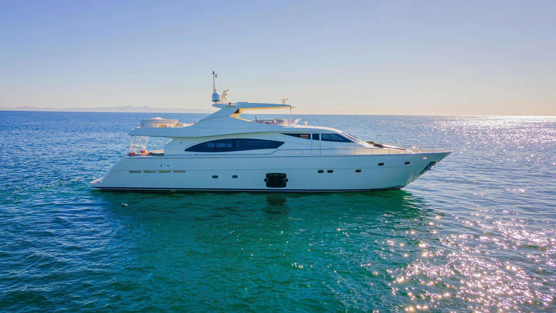 a white yacht in the water aboard EL PAVICA Yacht for Sale