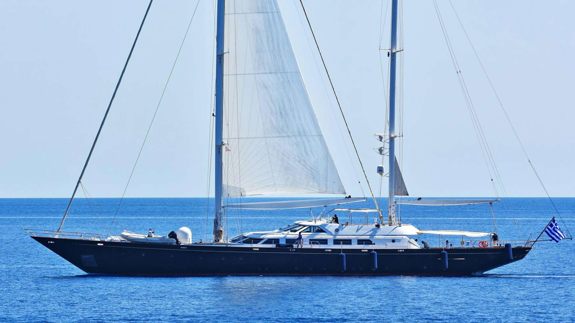 a boat on the water aboard TAMARITA Yacht for Sale