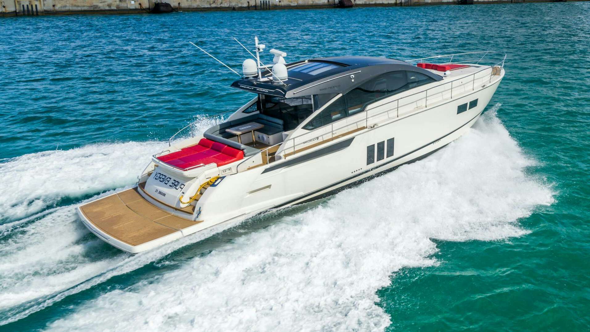 a boat on the water aboard PURE ENERGY Yacht for Sale