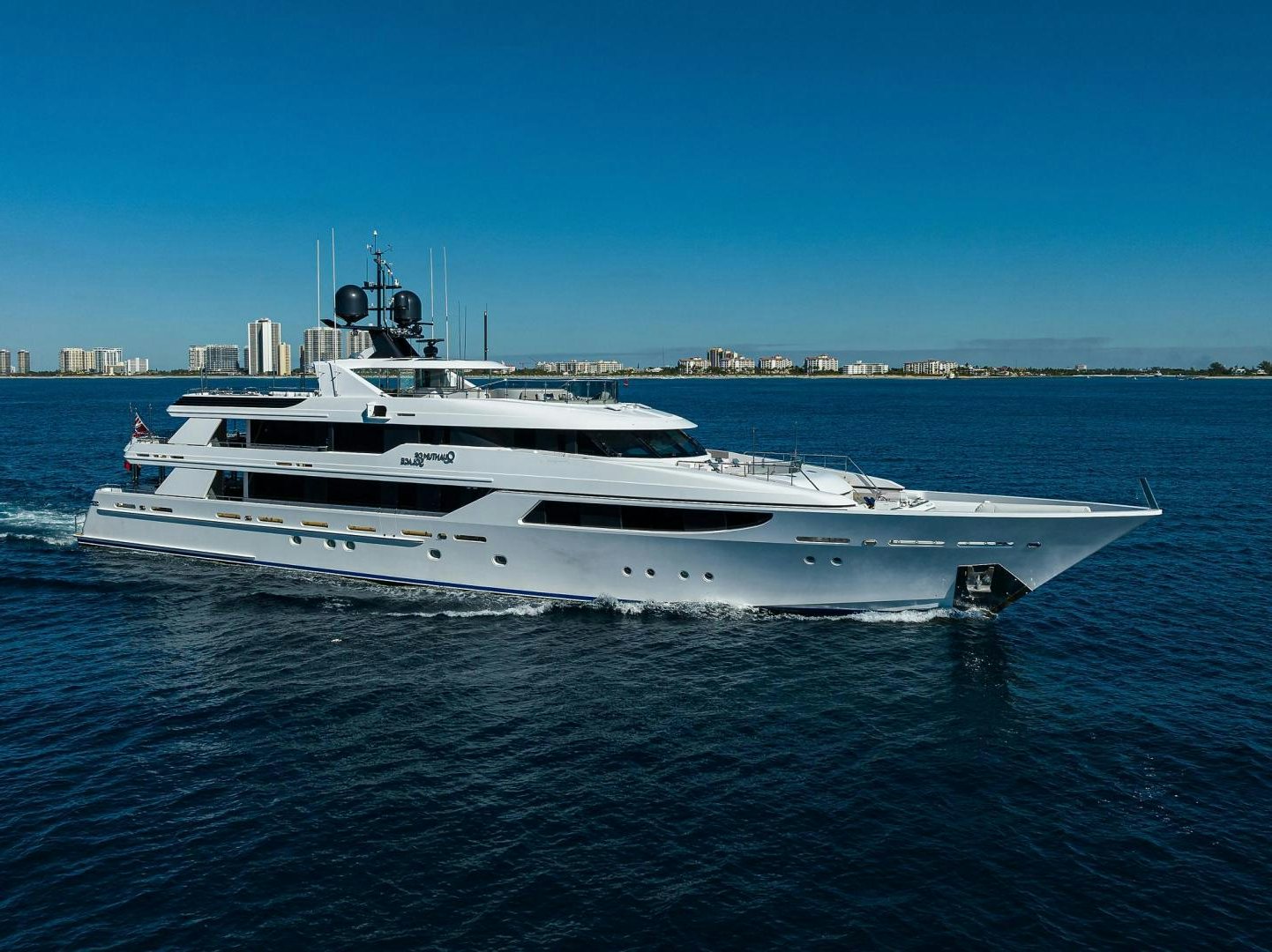 a white yacht on the water aboard SEANASH Yacht for Sale