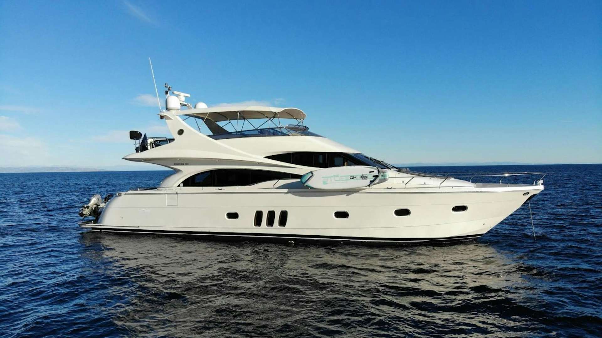 a white yacht on the water aboard STARTING OVER Yacht for Sale