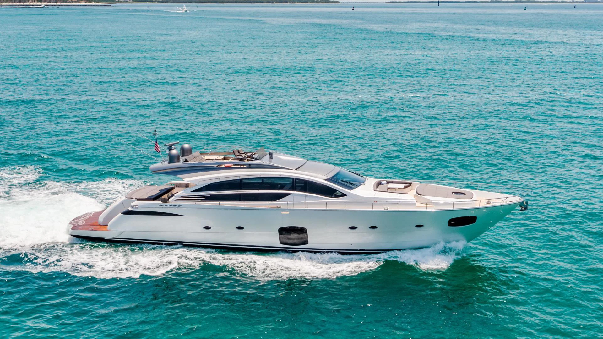 a white yacht in the water aboard DOUBLE OR NOTHING Yacht for Sale