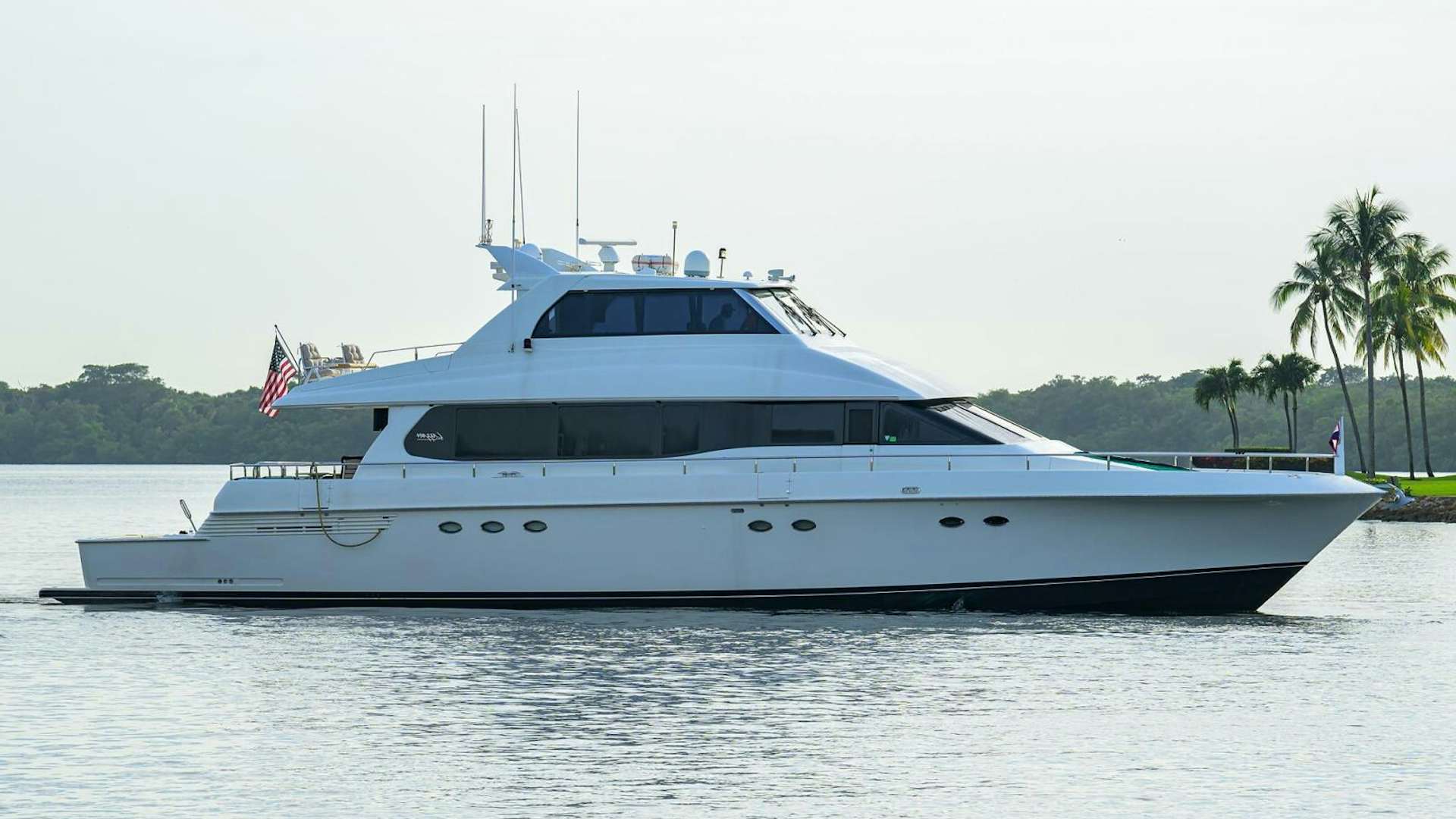 a white boat on the water aboard LOST TEXAN Yacht for Sale