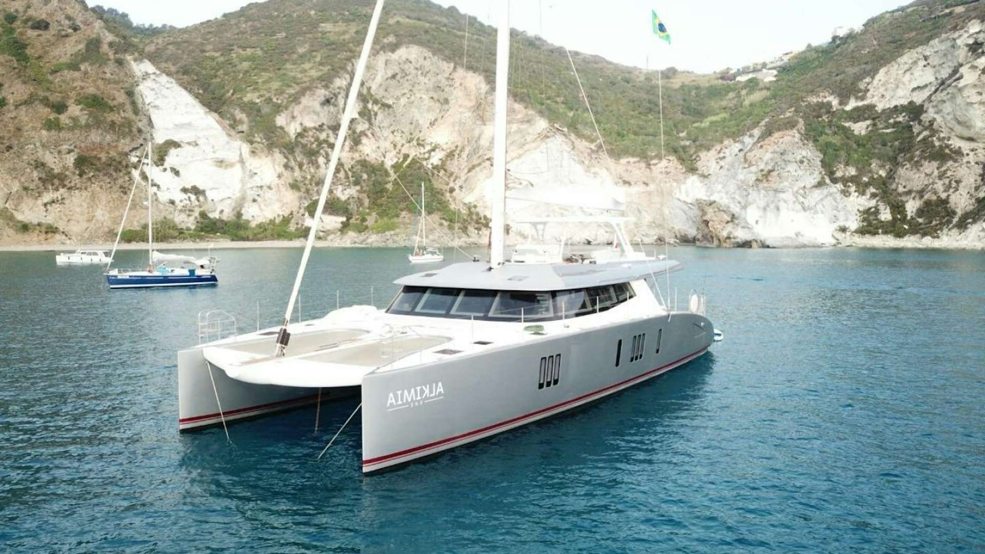 a boat on the water aboard ALKIMIA Yacht for Sale