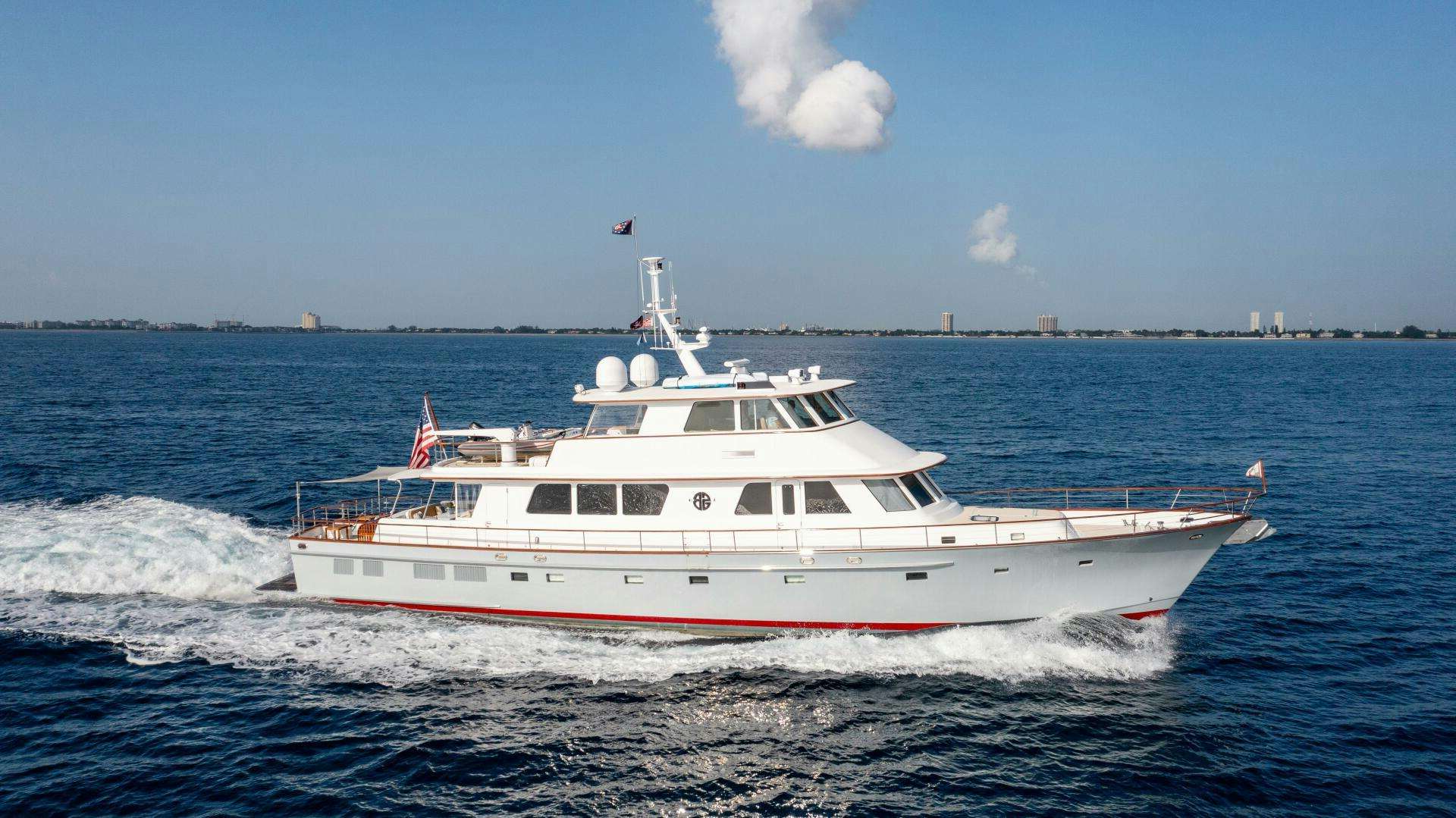 a white boat on the water aboard SEA BOLD Yacht for Sale