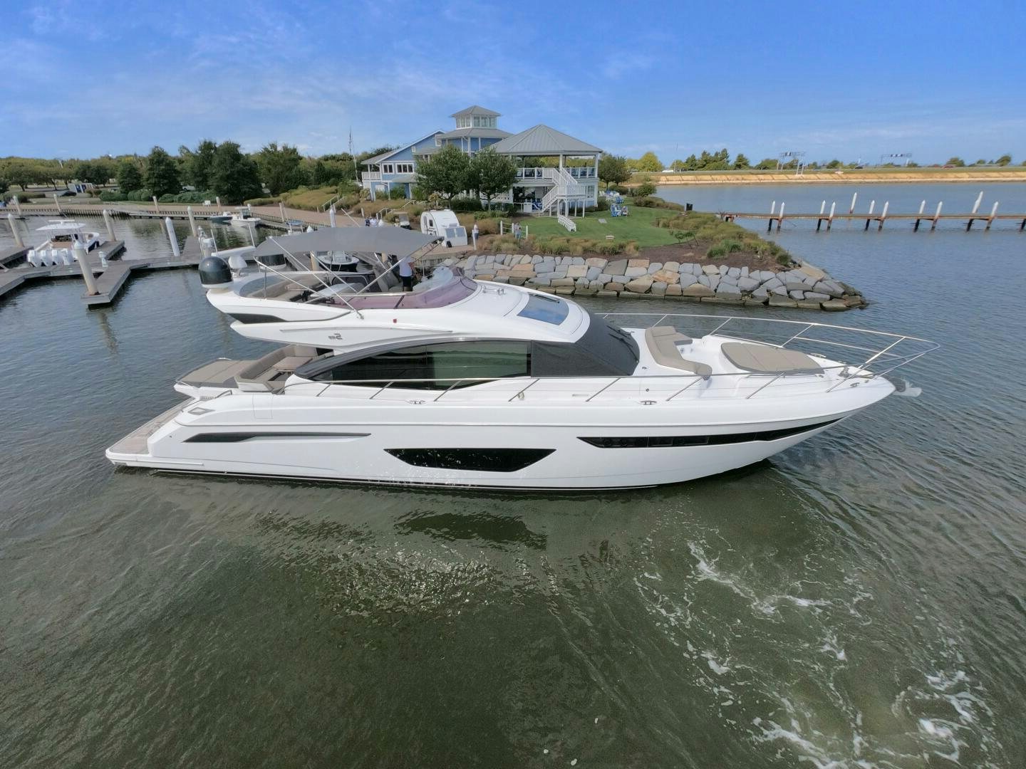 a group of boats in a harbor aboard REAL SLICK Yacht for Sale