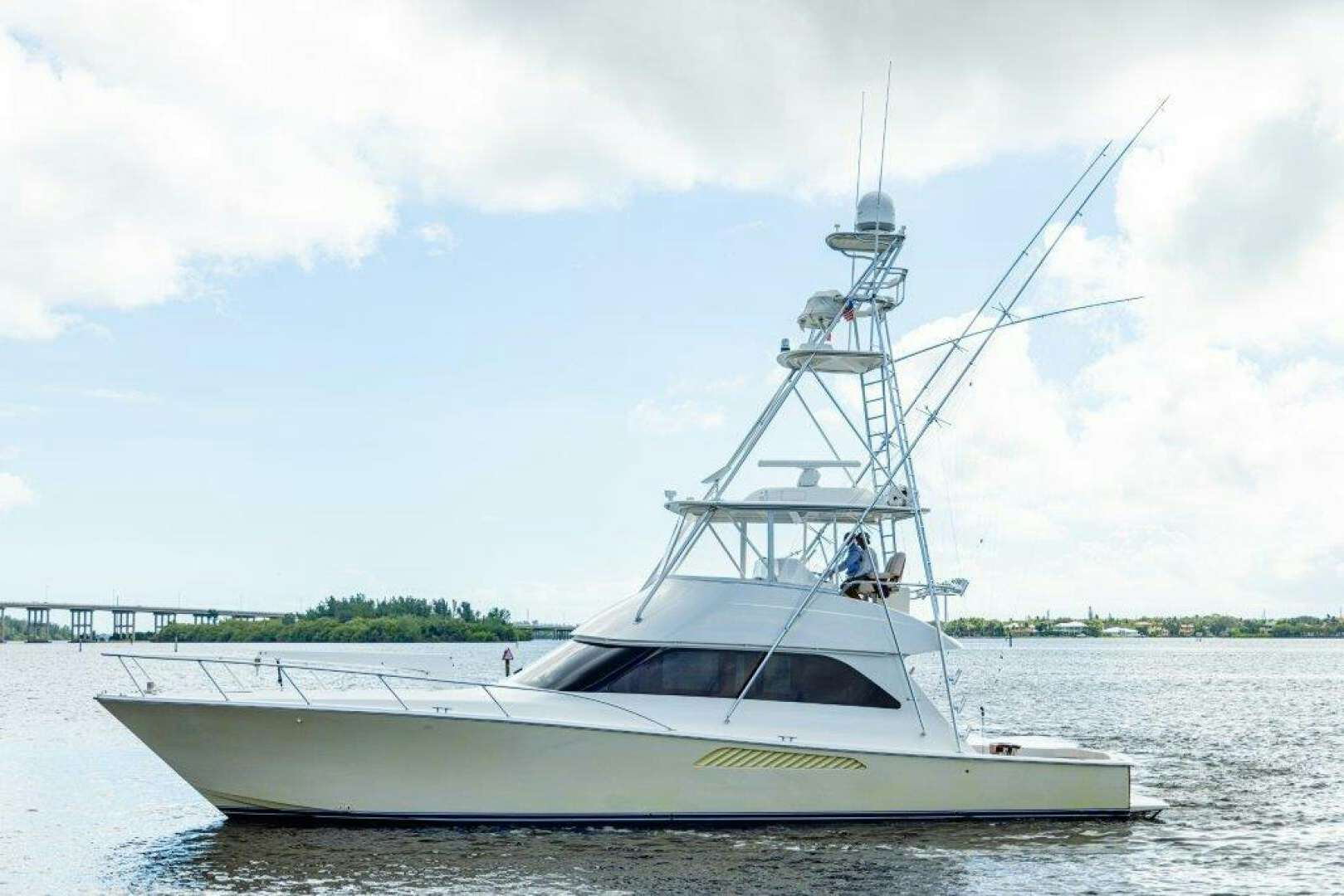 a white boat on the water aboard BLUE EYES Yacht for Sale