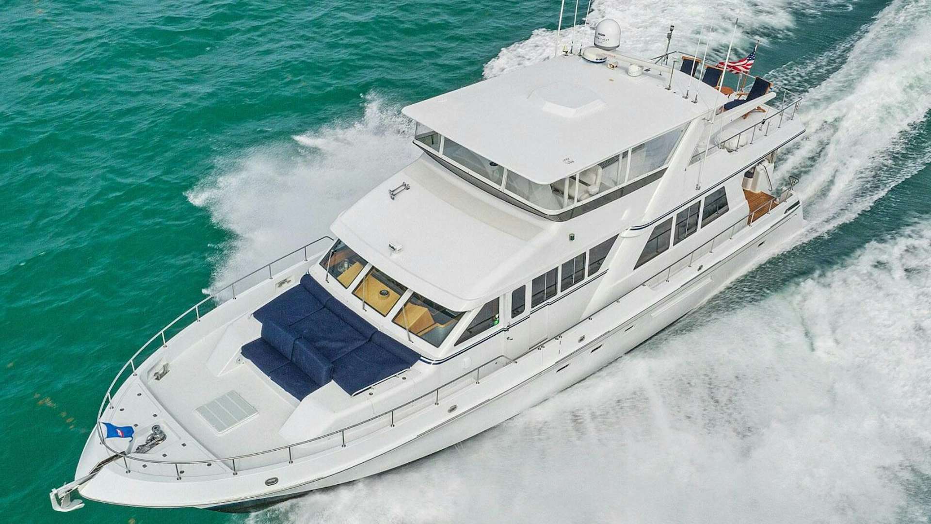 a high angle view of a ship aboard MAR JON Yacht for Sale