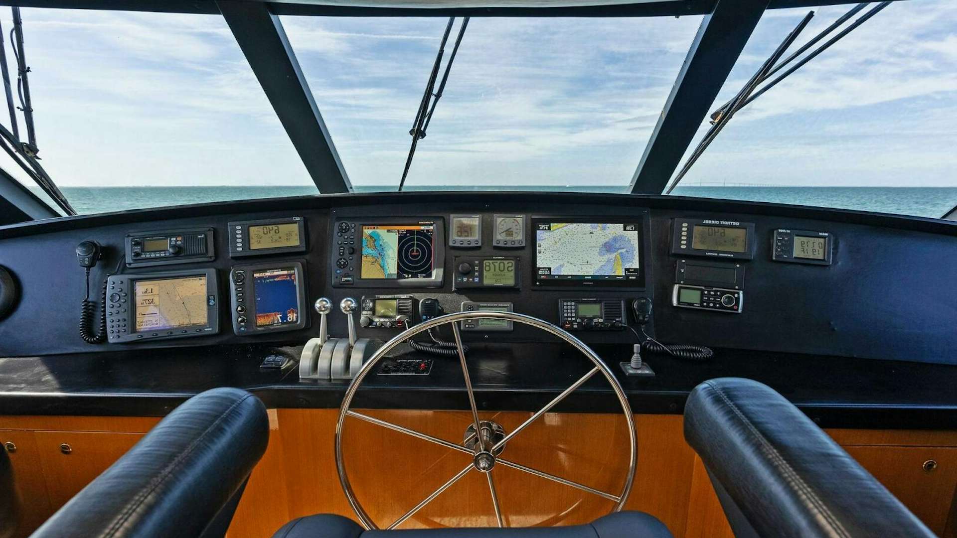 inside of a vehicle aboard PATRIOT Yacht for Sale