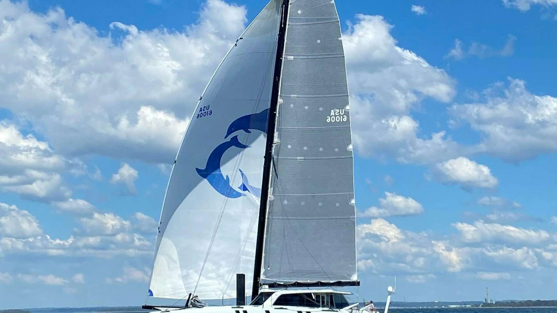a sailboat on the water aboard CUI BONO Yacht for Sale
