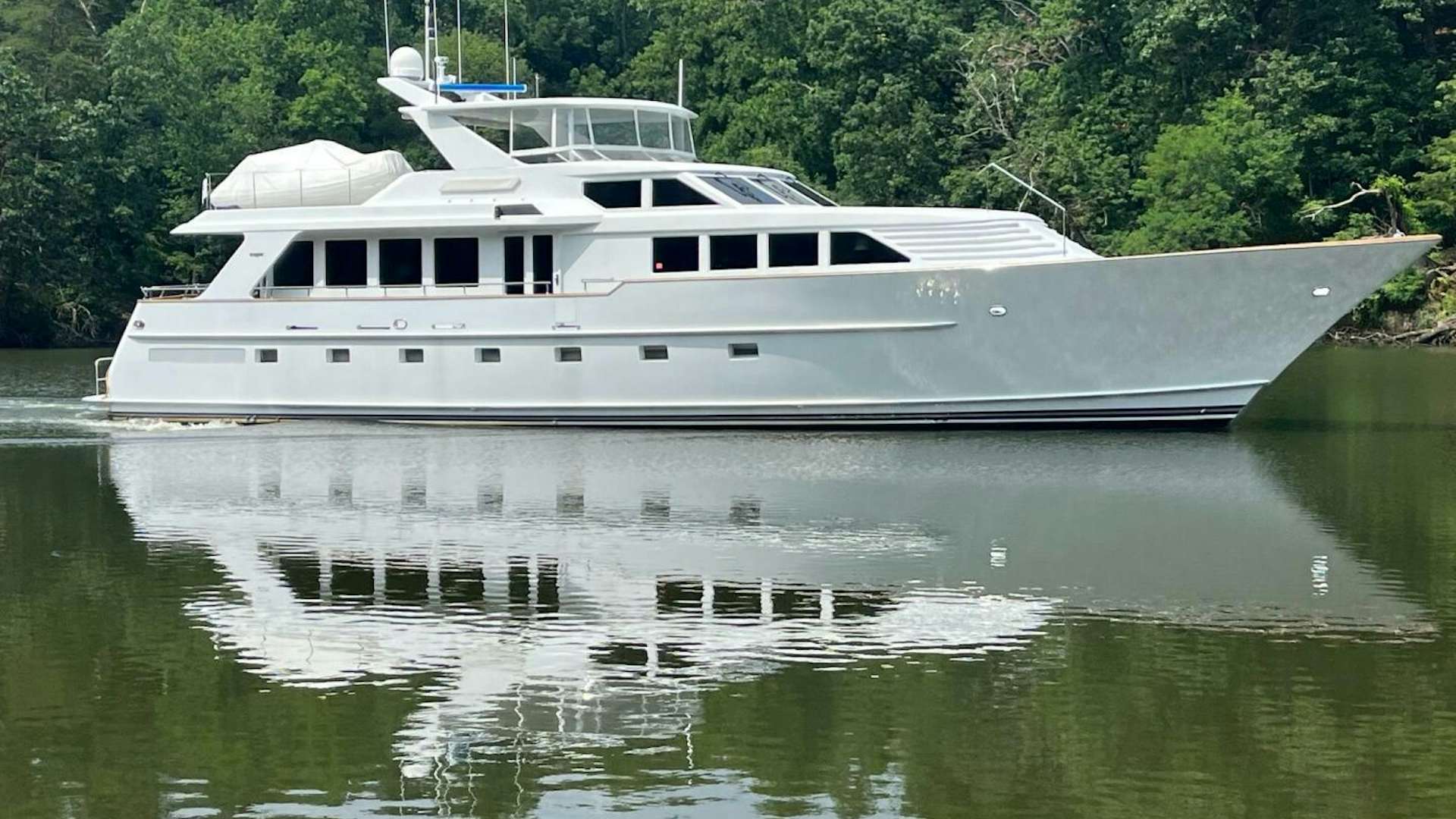 a boat on the water aboard VICTORY Yacht for Sale