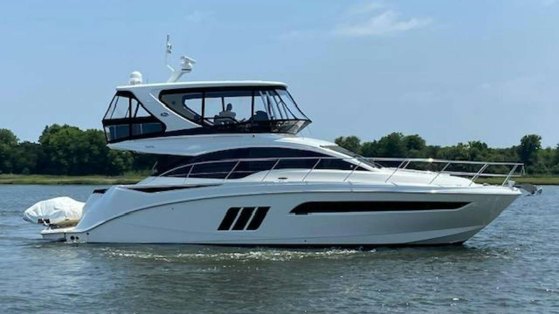 a boat on the water aboard YONDER STAR Yacht for Sale