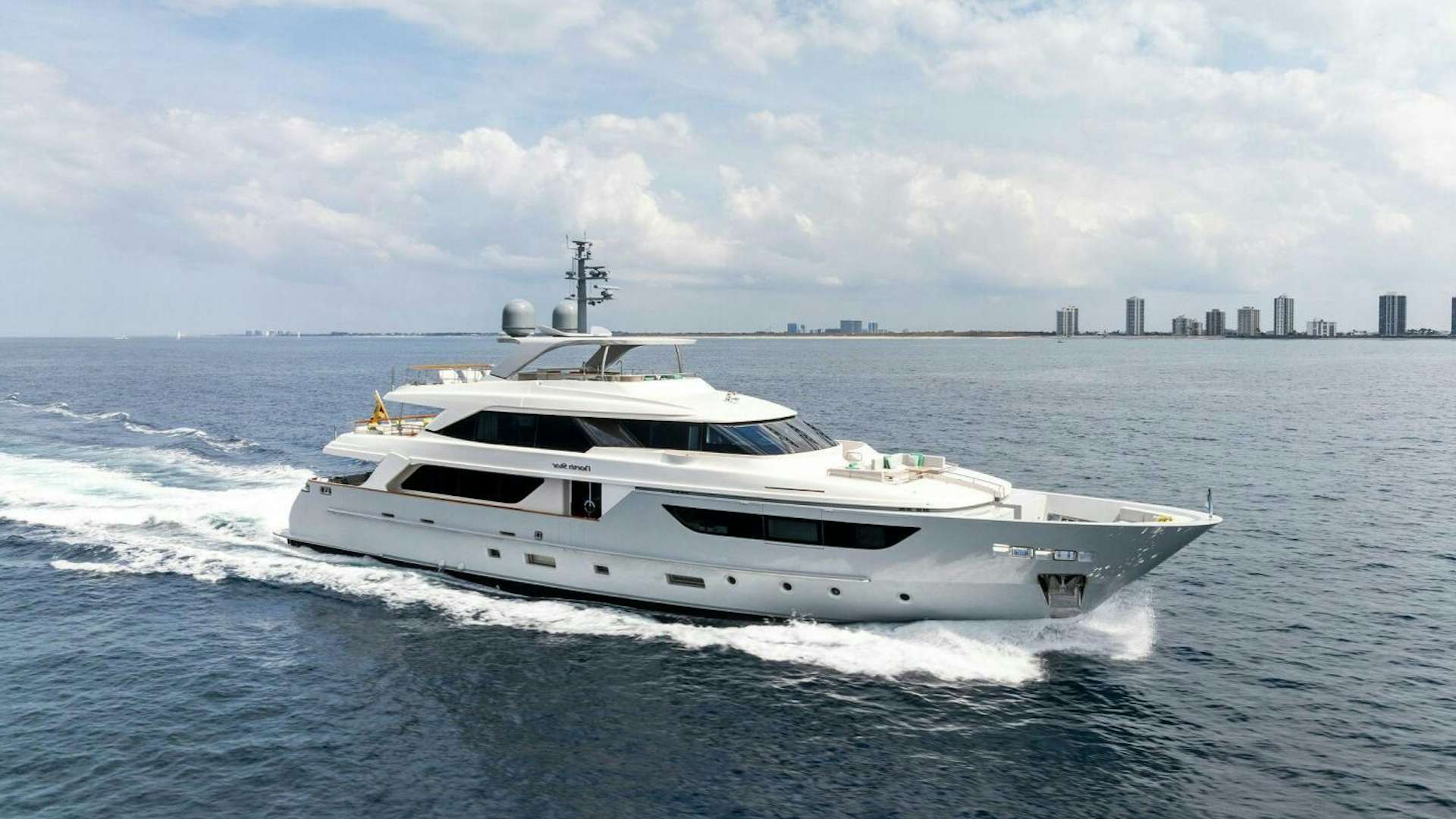 a white yacht in the water aboard NORTH STAR Yacht for Sale
