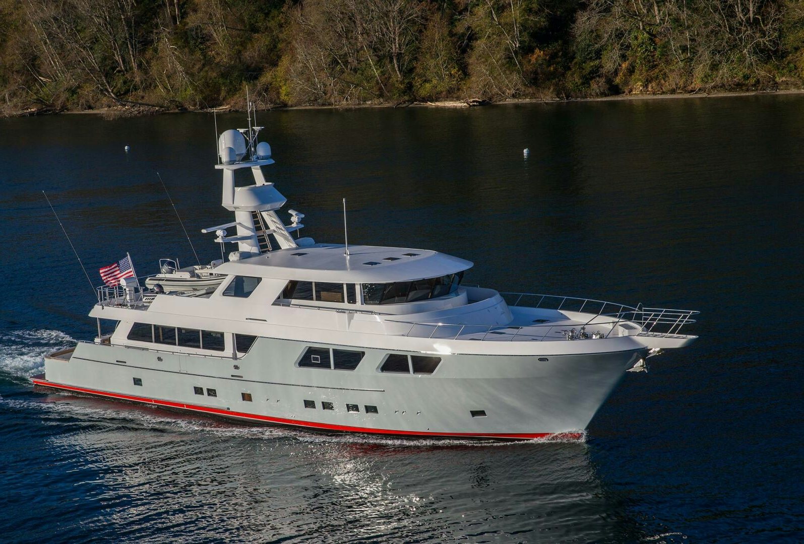 a boat on the water aboard CAZADOR Yacht for Sale