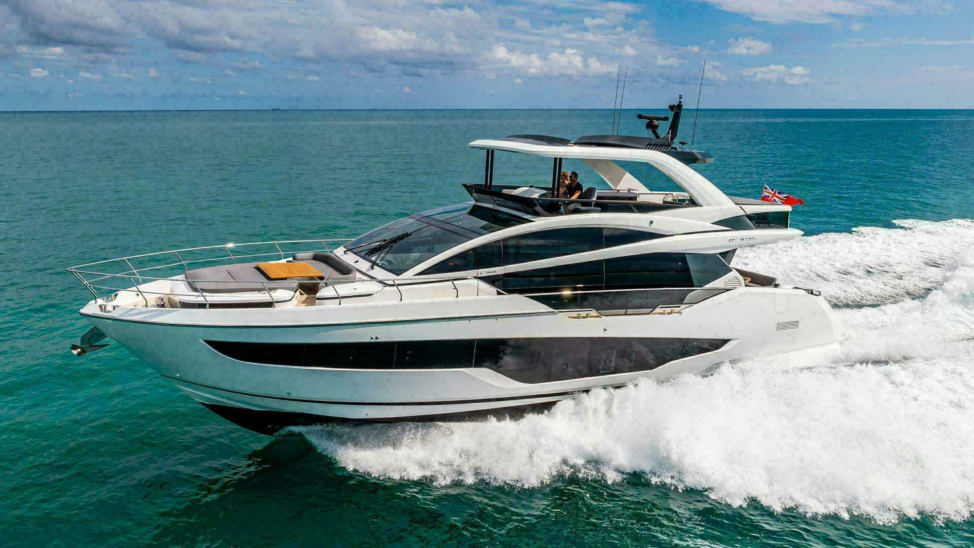 a boat on the water aboard PEARL 72 INDULGENCE Yacht for Sale