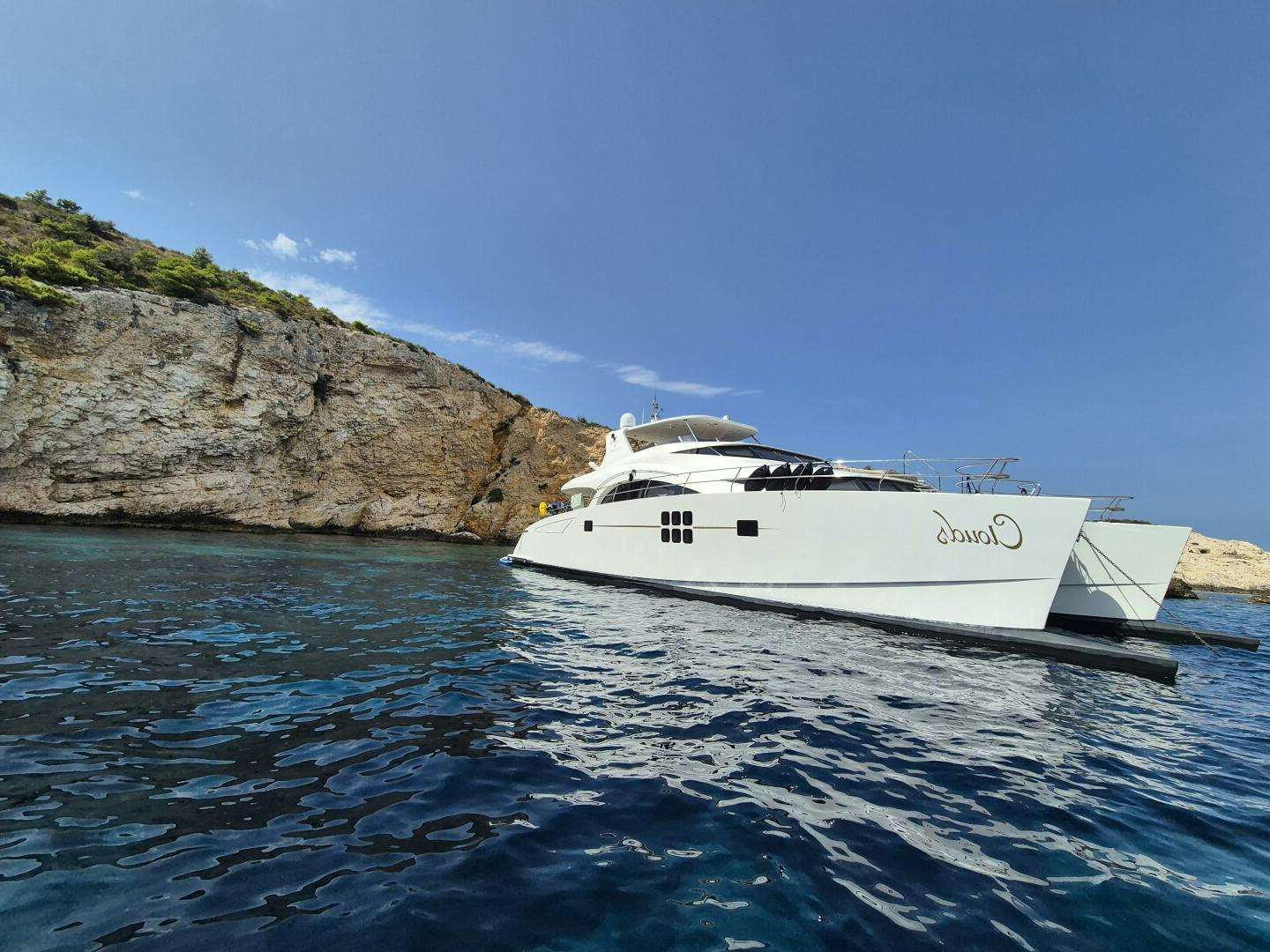 a boat on the water aboard CLOUDS Yacht for Sale