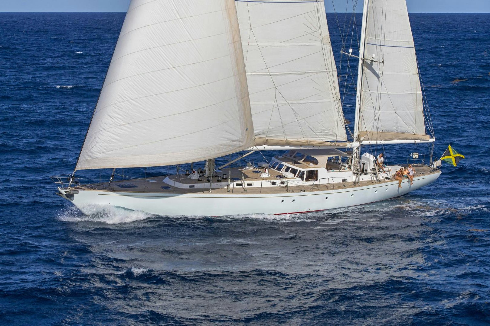 a white sailboat on the water aboard JUPITER Yacht for Sale