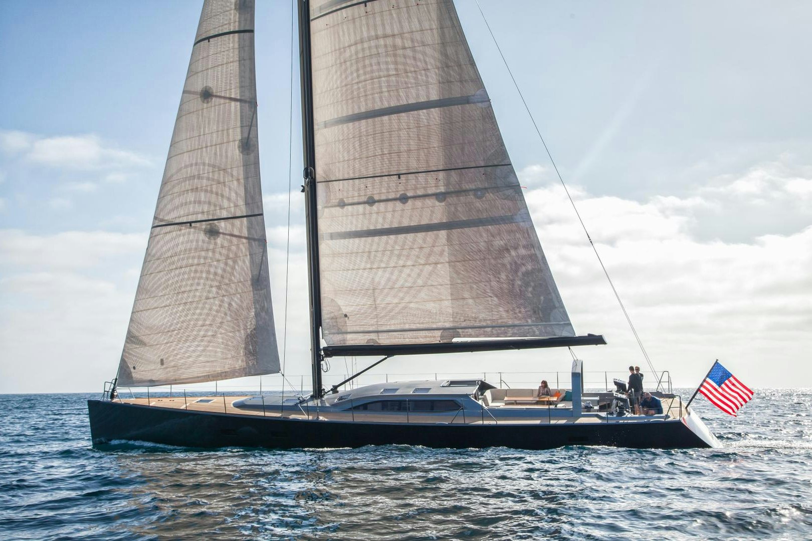 a sailboat on the water aboard AANDEEL Yacht for Sale