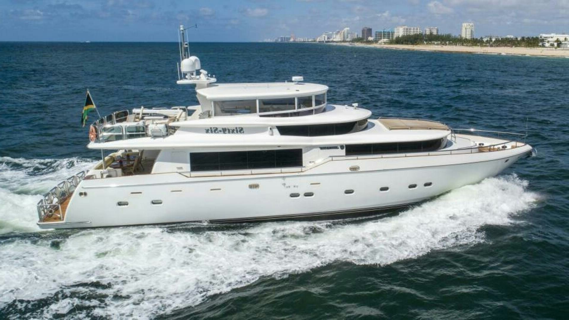 a large white yacht aboard SIXTY SIX Yacht for Sale