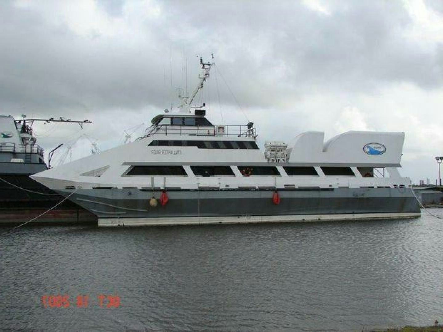 a large white ship aboard STILLWATER RIVER Yacht for Sale