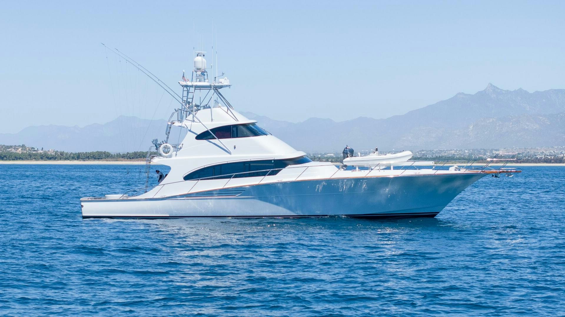 a white boat on the water aboard SALTY K Yacht for Sale