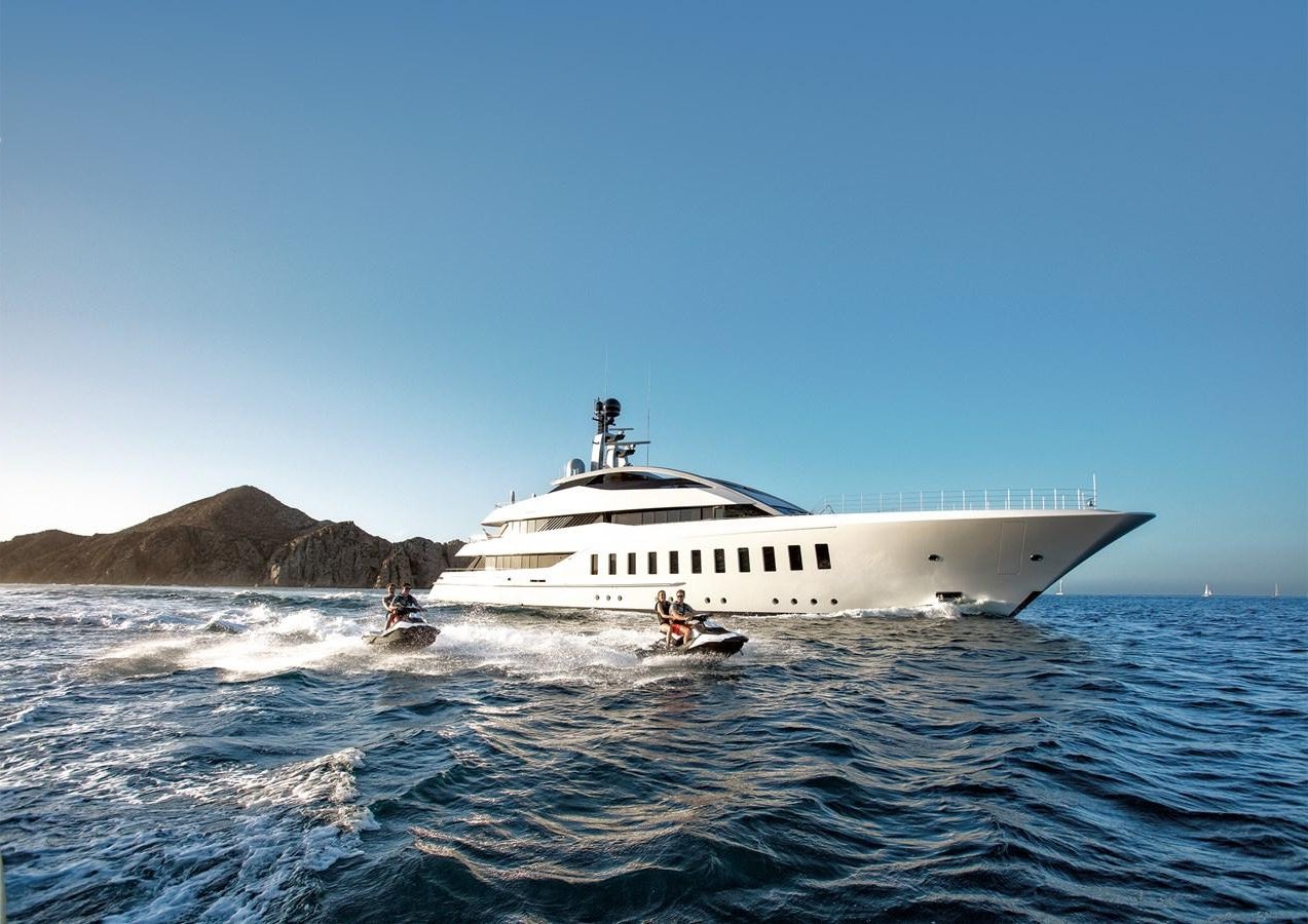 a boat on the water aboard HALO Yacht for Sale