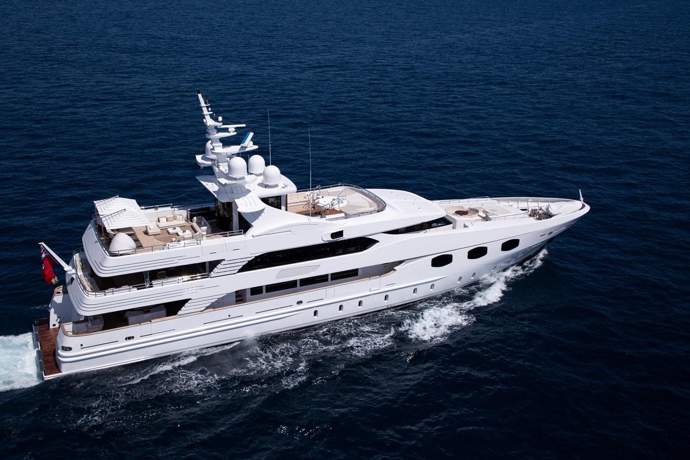 a white yacht in the water aboard ELENI Yacht for Sale