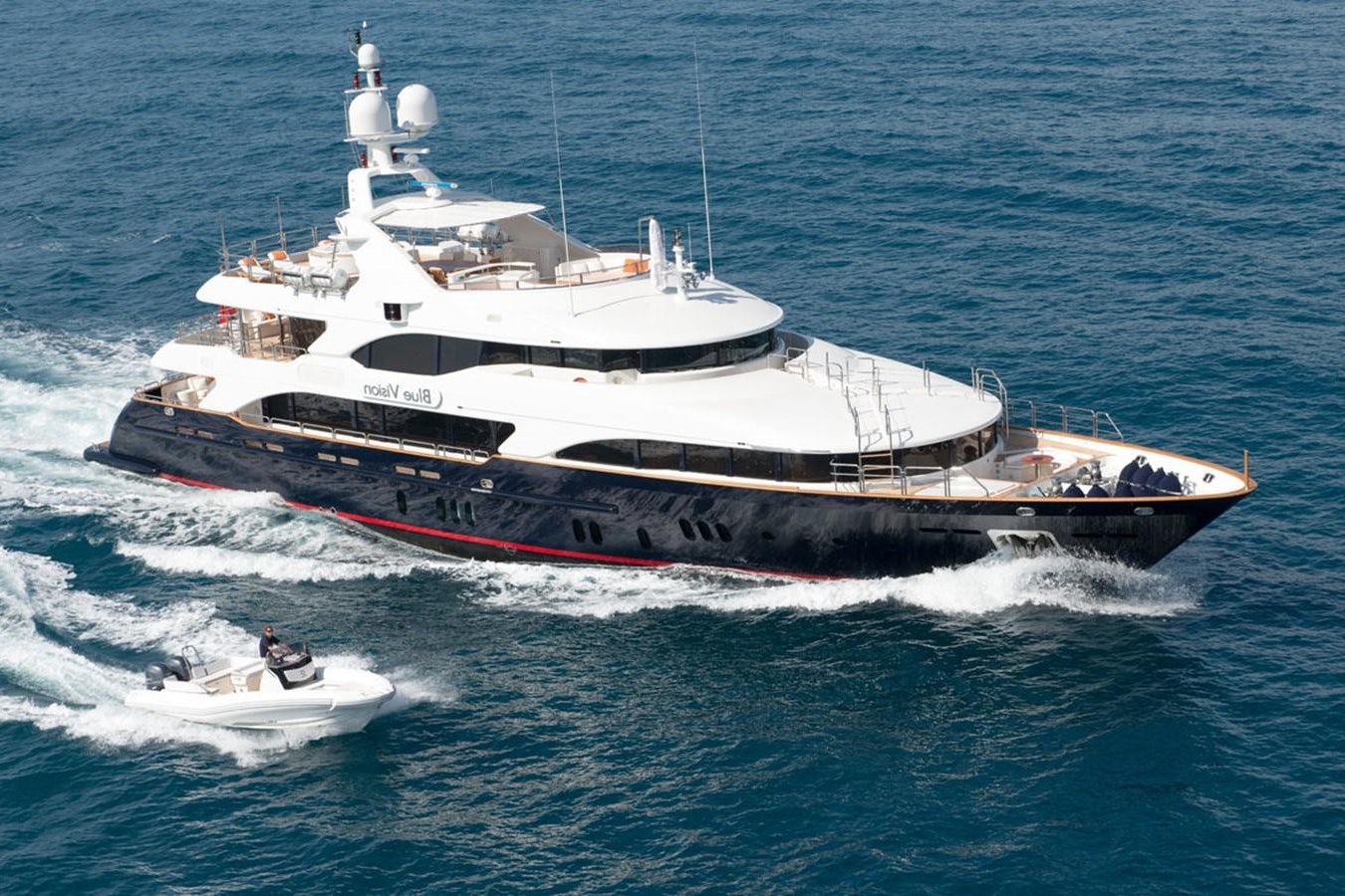 a boat in the water aboard BLUE VISION Yacht for Sale