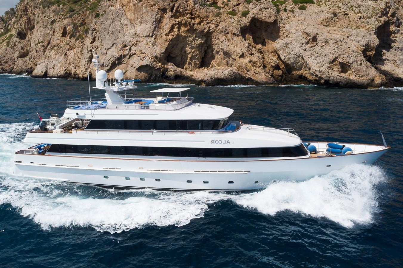 a boat on the water aboard ALCOR Yacht for Sale