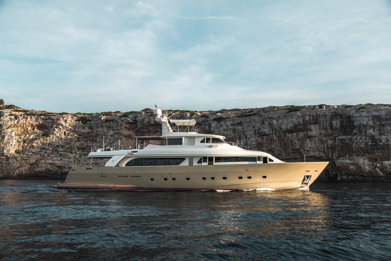 a boat in the water aboard IMAGINE Yacht for Sale