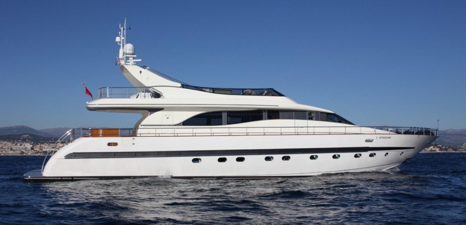 a white yacht in the water aboard MAGENTA I Yacht for Sale