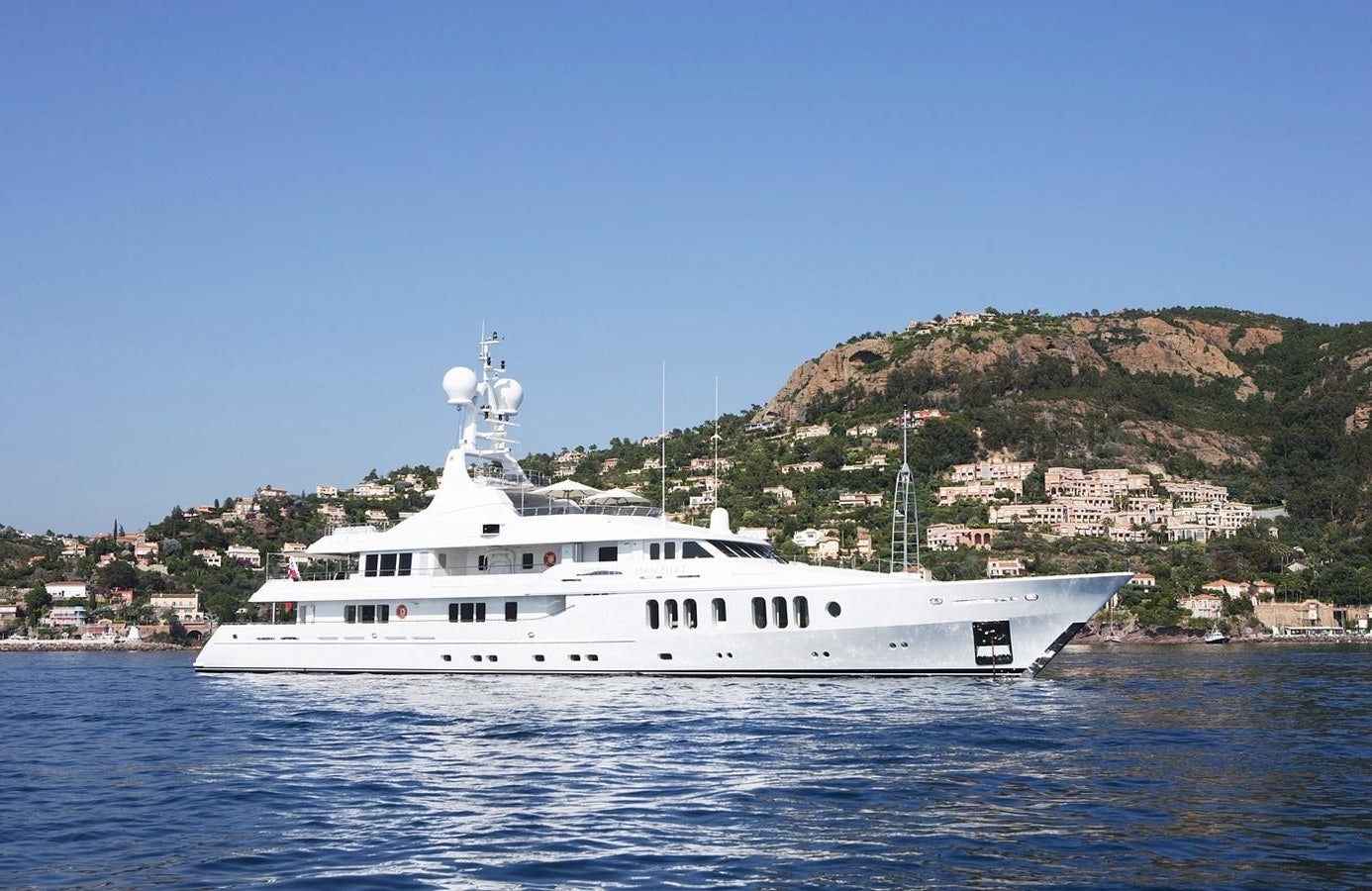 a large white boat in the water aboard TALISMAN MAITON Yacht for Sale