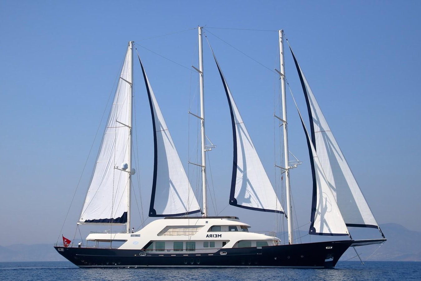 a boat on the water aboard MEIRA Yacht for Sale