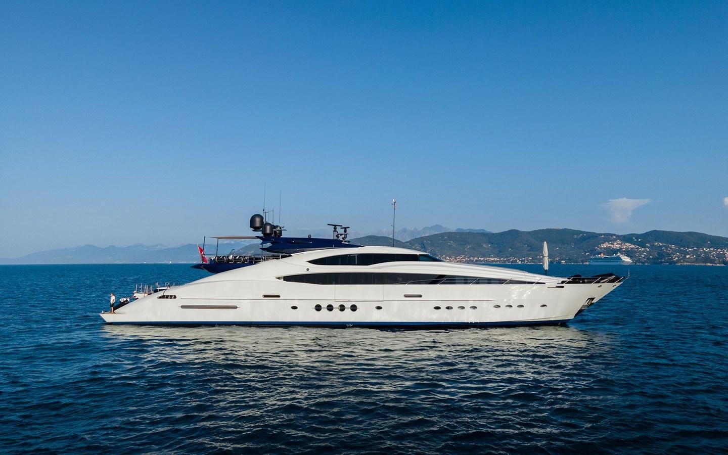 a white yacht in the water aboard NORMA JEAN Yacht for Sale