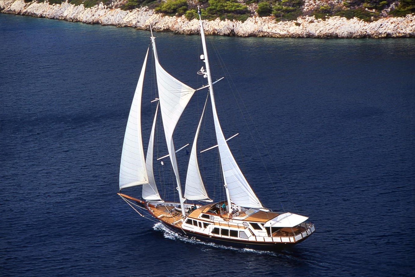 a sailboat on the water aboard ALTHEA Yacht for Sale