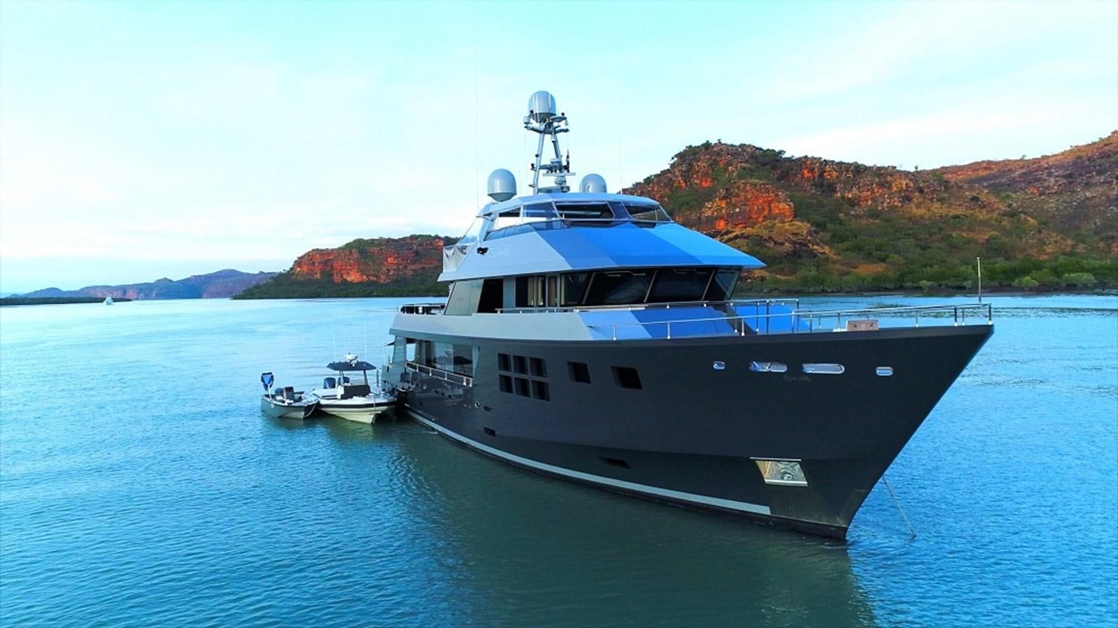 a boat in the water aboard AKIKO Yacht for Sale