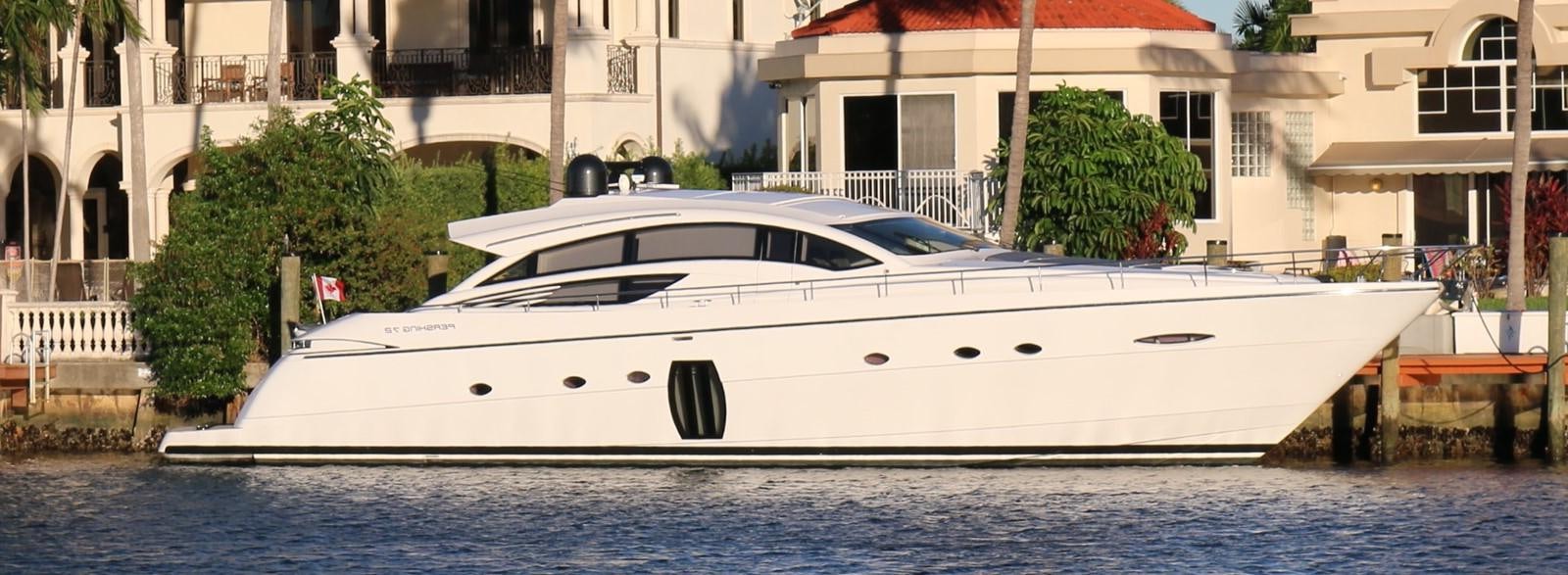 a white yacht in a driveway aboard VANTAGE Yacht for Sale